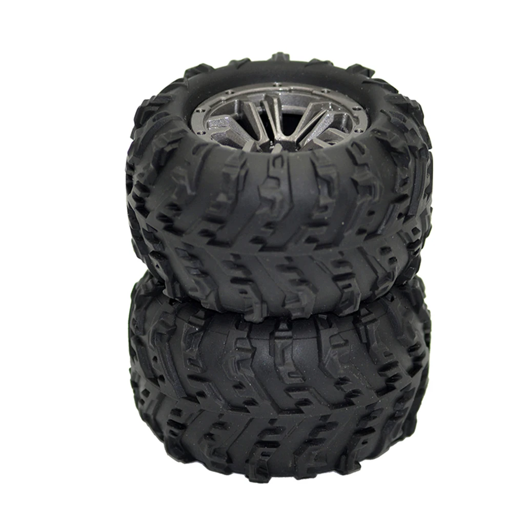2PCS 1/20 Rubber Tires with Wheels for XLH 9145 Off-Road Monster Truck RC Car Accessories