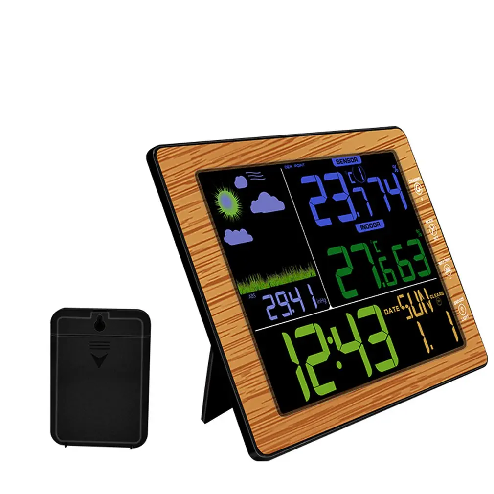 

TS-8210-wg Multifunctional Wireless Color Screen Weather Forecast Clock Temperature And Humidity Meter Sound Control Clock