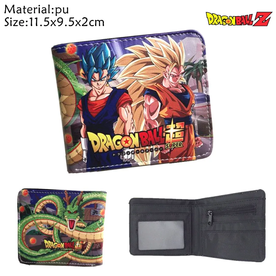 Аниме Dragon Ball Z кошелек Супер Saiyan Goku Vegetto PU короткий фото держатель для карт мальчики девочки молния монета кожа мультфильм кошелек подарок