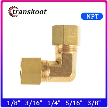 

2pcs Brass Hose Compression Pipe Fitting Union Elbow for Tubo O.D 1/8" 3/16" 1/4" 5/16" 3/8" with Male NPTF