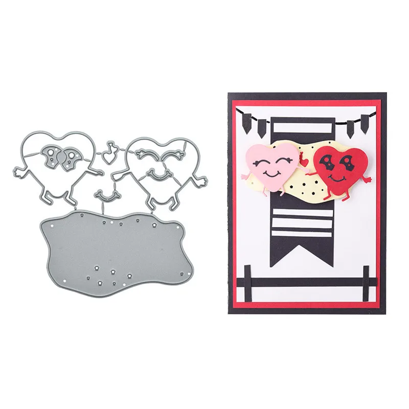 

DiyArts Heart Smile Face Frame Metal Cutting Dies Background Stencil for DIY Scrapbooking Paper/photo Cards Embossing Dies
