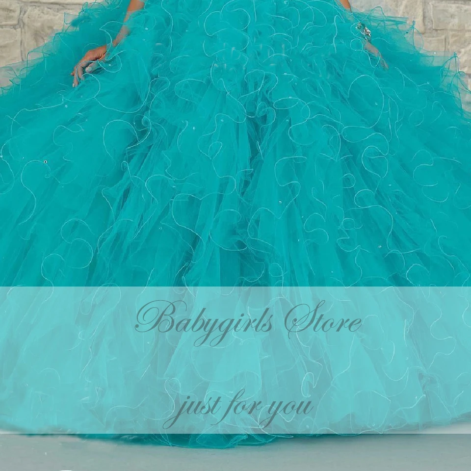 Роскошные розовые Бальные платья с оборками Vestidos небесно-голубого цвета для девочек 16 вечерние платья корсет со шнуровкой сзади размера плюс
