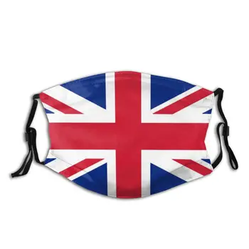 

United Kingdom Flag Union Jack Reusable Face Mask Anti Bacterial Dustproof Mask With Filters Protection Respirator Mouth Muffle