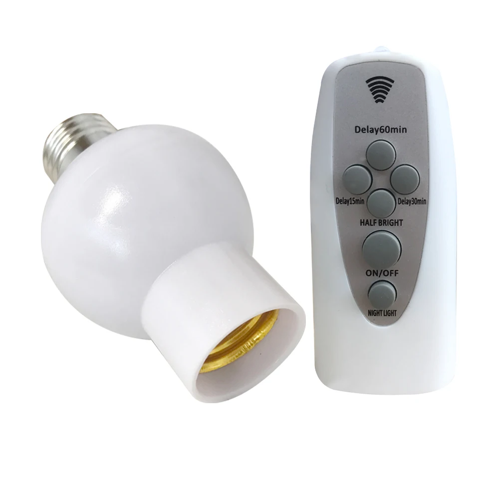 

Wireless Remote Control Lamp Holder DimmableSocket 220V Bulb LED Night Light with timer