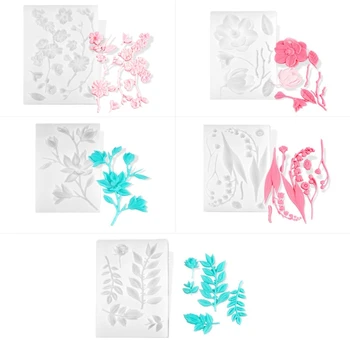 

Handmade Large Rose Flower Lily Leaves Floral Theme UV Resin Silicone Mold Epoxy Resin Casting Mould Jewelry Making Tool