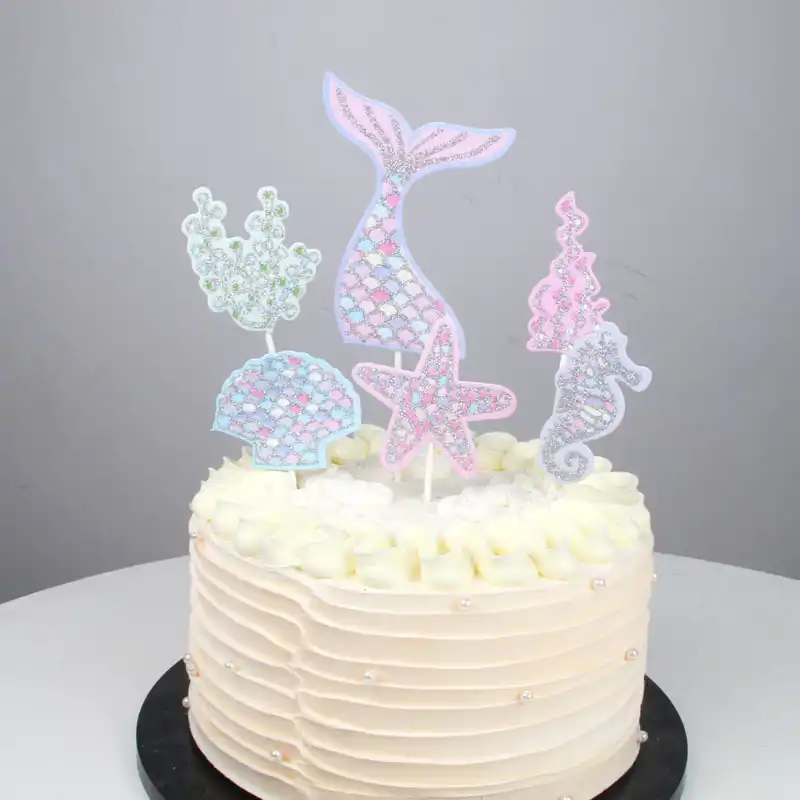 Amawill Girls Birthday Party Mermaid Theme Cake Topper Under The Sea Birthday Cake Decor Kid Party Favor Mermaid Tail Topper 75D|Cake Decorating Supplies| - AliExpress