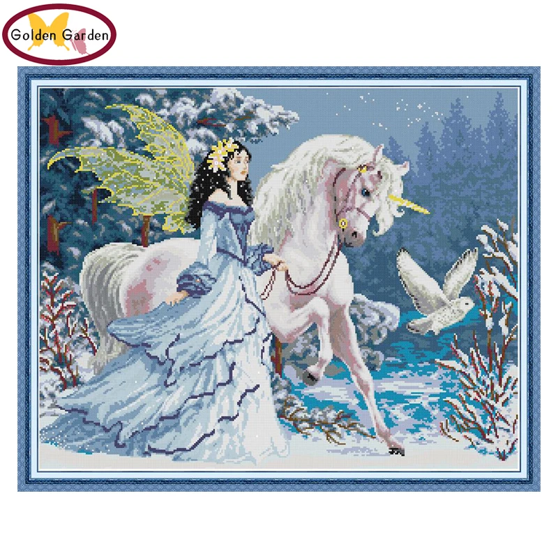 Набор для верховой езды с изображением единорогов GG Elves 11CT 14CT Joy Sunday Kit набор