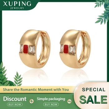 

Xuping Jewelry Romantic Style Classic Hoop Earrings Temperament Synthetic Cubic Zirconia Fashion Women Girl Gifts 97202