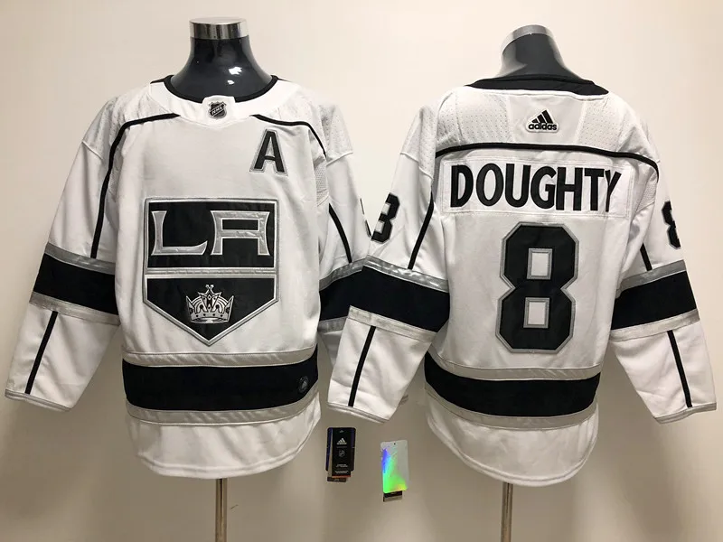 For Men Сшитые мужские футболки для взрослых#8 Drew Doughty 32 Jonathan Quick 99 Wayne Gretzky - Цвет: For Men