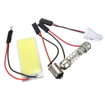 

T10 501 W5W BA9S Festoon e Interior 36 LED COB Adapter Panel Light Bulb DC12V Pure White