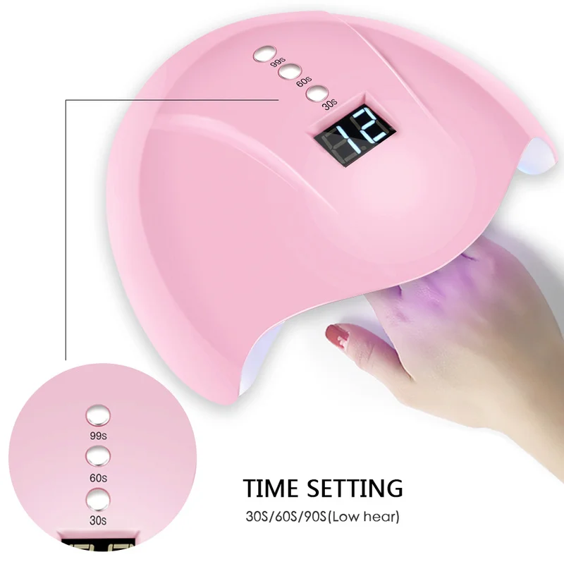 Лампа для ногтей 36 Вт для всех гелей лак Сушилка для ногтей льдинка светильник для маникюр, ультрафиолетовый, светодиодный светильник с таймером интеллектуальная сенсорная кнопка умный светодиодный