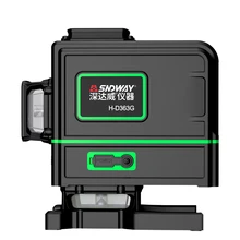 Лазер sndway уровень 3D 12 линий зеленый луч самонивелирующийся горизонтальный и вертикальный 360 градусов Поворотный крест стикер лазерный выравниватель