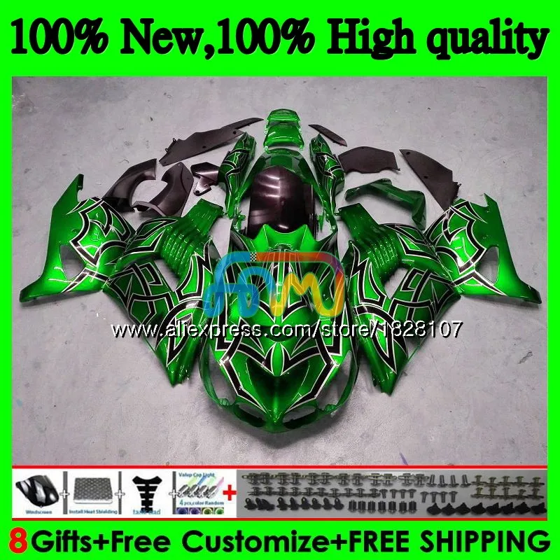 Инъекции для KAWASAKI ZX-14R ZX14R для детей возрастом 12, 13, 14, 15, 16, 17, 24BS. 46 ZZR1400 ZX серебристо-зеленый 14R 2012 2013 обтекатель - Цвет: No. 1