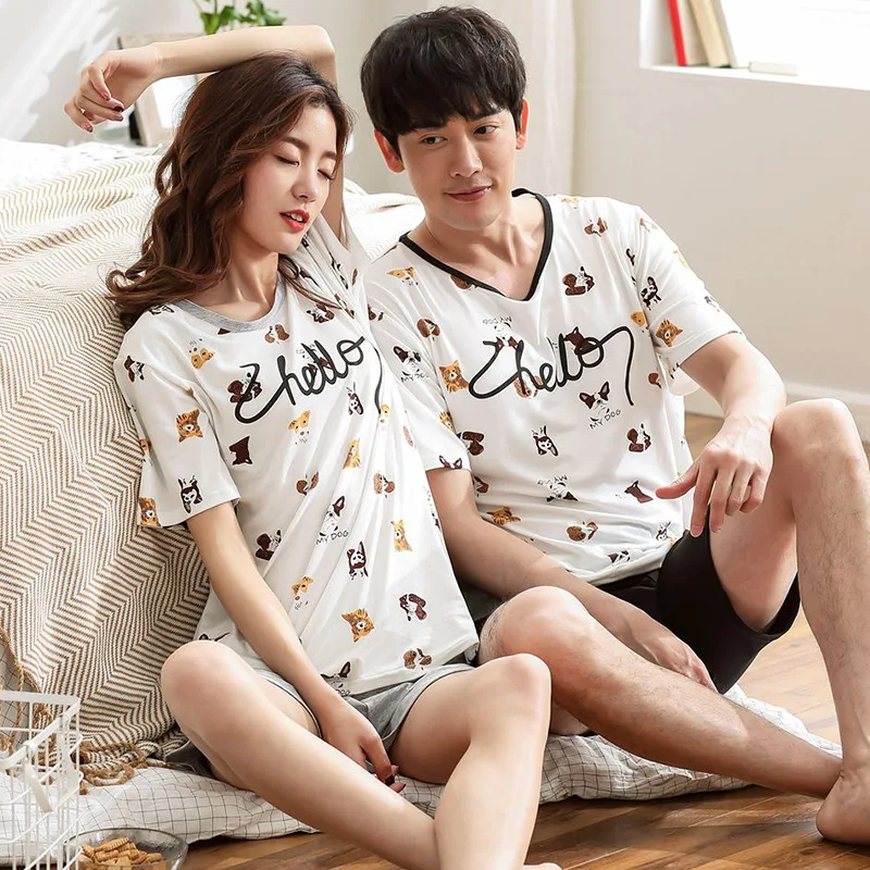 

(According to Feminine) Summer Couples Pajamas High Quality Qmilch 160 Grams to Push of Hurry up