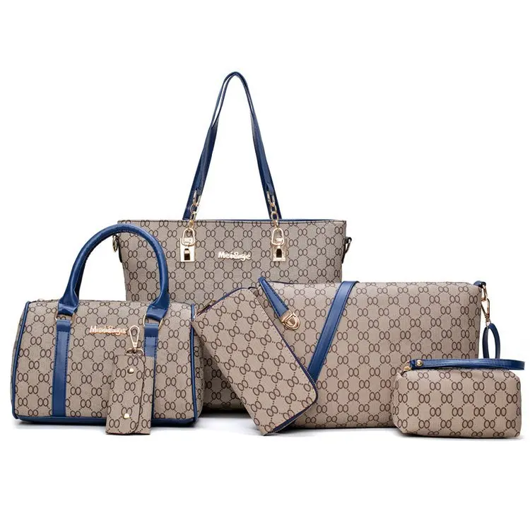 

2019 WOMEN'S Fashion Handbag Simple Shoulder Different Size Bags Six Pieces Set Large Bag Multi-Purpose Shoulder Bag/ Hand Bag W