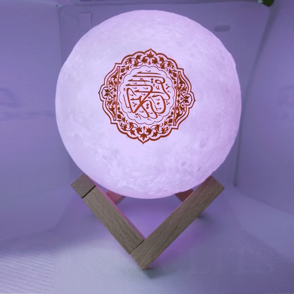 Bluetooth sem Fio Lua com Controle Alto Falantes Muçulmano Noite Alcorão 3d Remoto Speakr Koran Toque Lâmpada Luz 10 luz alcorão alto falantes 3d lua com