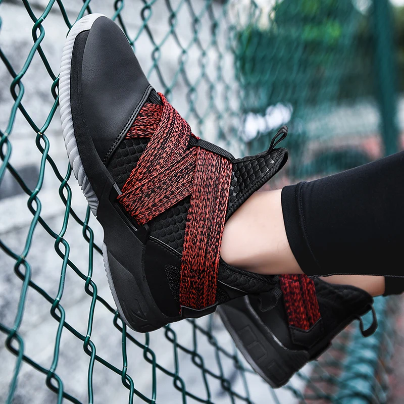 Уличная Мужская баскетбольная обувь; zapatillas hombre Deportiva; высокие дышащие мужские Ботильоны; кроссовки для тренировок; спортивная обувь