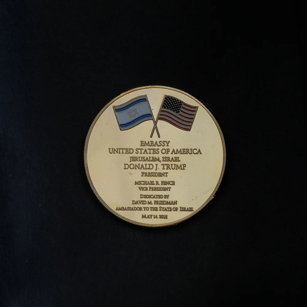 RH позолоченные, выделенные мая 14, г.-Embassy США Israel Jerusalem коллекционные монеты для деловых подарков