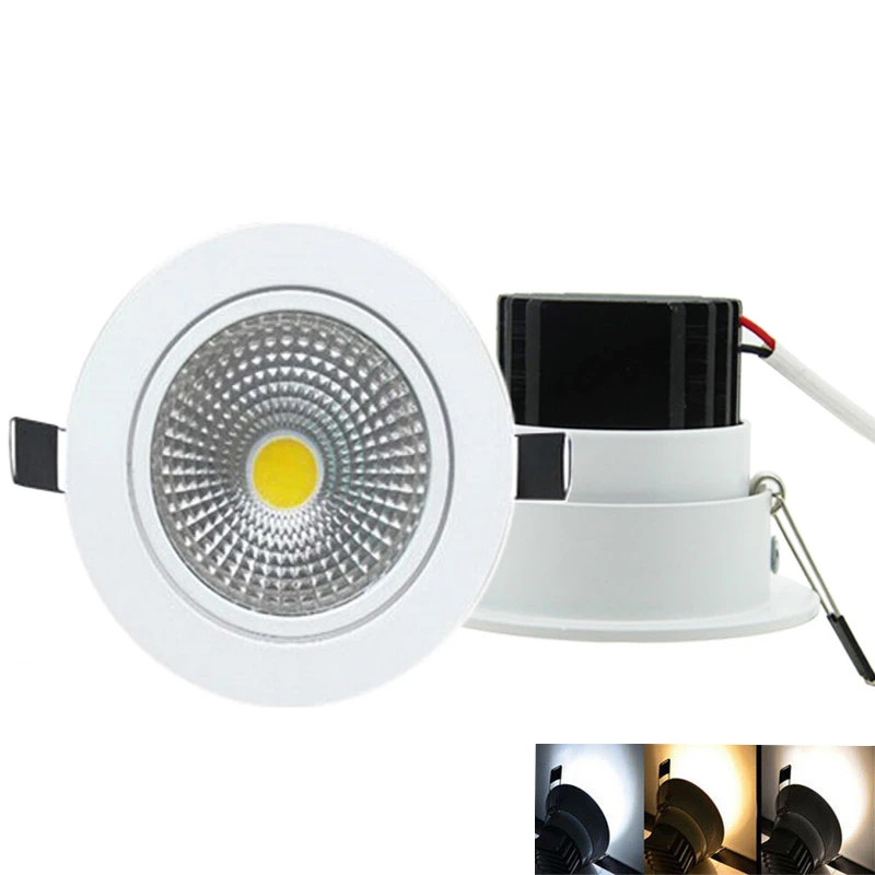 Dimmable Led вниз светильник COB Потолочный Точечный 5 Вт 7 9 12 85-265 в потолочный