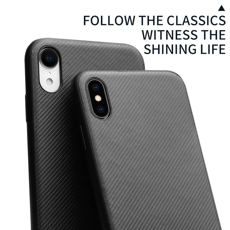 QIALINO Модный чехол для телефона из углеродного волокна для Apple iPhone X/XS Fibre Feeling ультра легкий Чехол для iPhone XR/XS Max