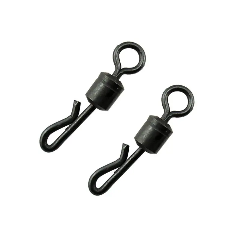 100pcs Large Long Body Q-Shaped Black Quick Change Swivels for Carp Fishing Accessories 4# Fishing Terminal Tackle - Цвет: 100pcs