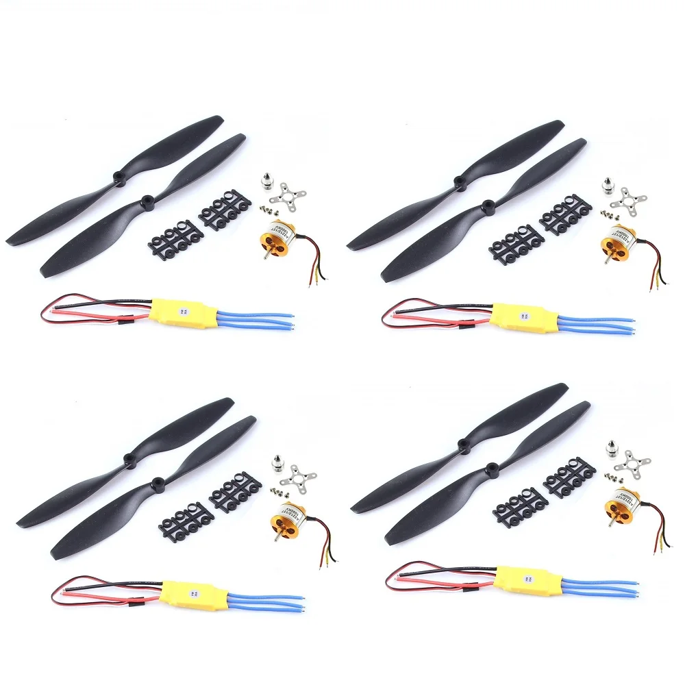4 компл./лот A2212 1000кв 1400 кв 2200кв Бесколлекторный двигатель Outrunner + 30A ESC 1045 пропеллер