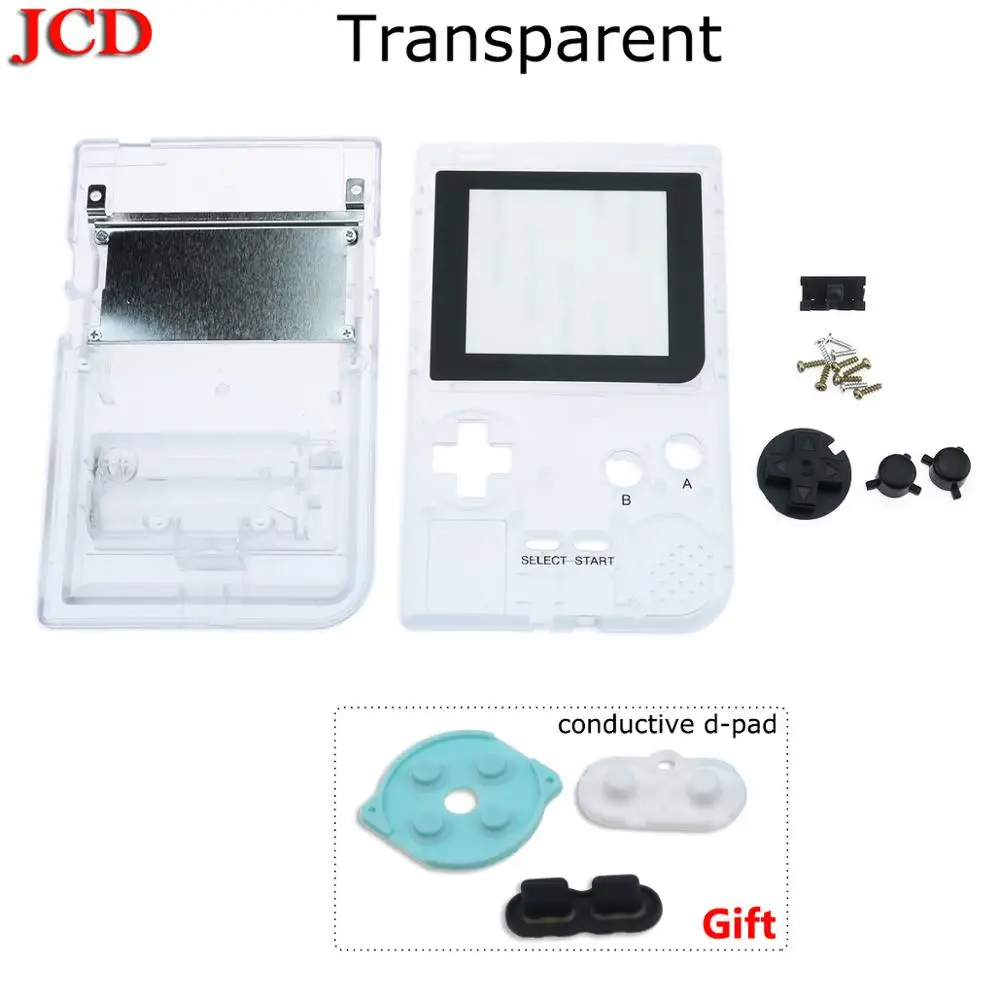 JCD для GBP прозрачный/светящийся Корпус Замена с кнопками комплект для Gameboy Карманная игровая консоль полный корпус