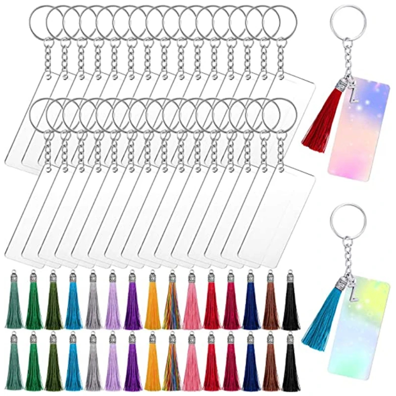 Acrylic Keychain Blank Acrylic Transparent Ornament Pendants and