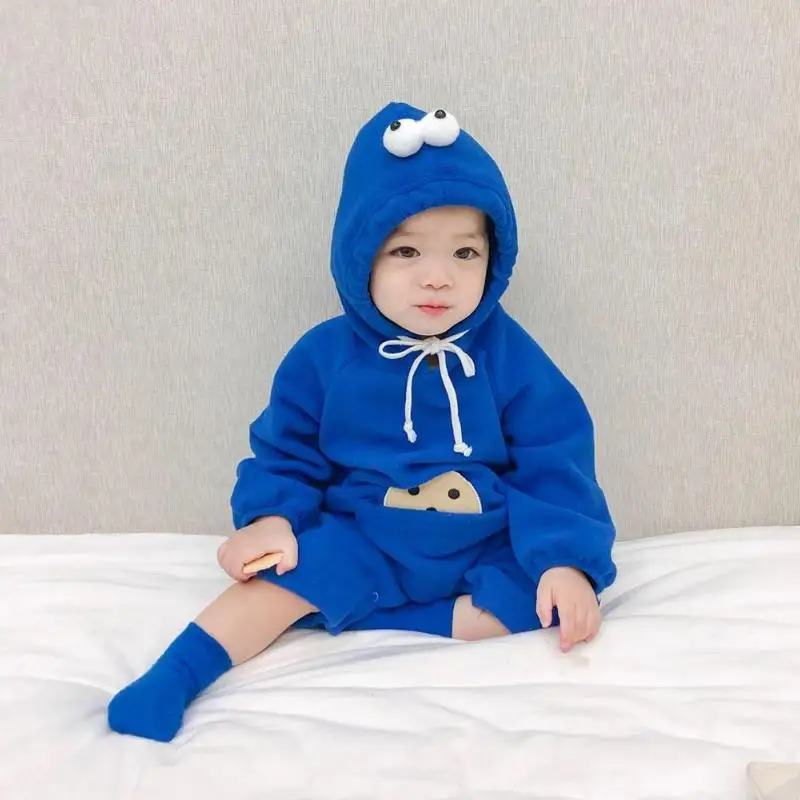 Для маленьких мальчиков, спортивный костюм для девочек; детский комбинезончик с длинными рукавами с принтом в виде героев мультфильмов, однотонные Цвет с капюшоном Детский комбинезон, Одежда для новорожденных, для детей от 3 до 24 месяцев
