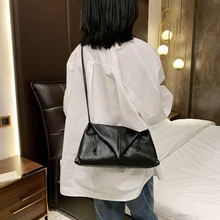 Роскошная женская дизайнерская сумка черного, бежевого, коричневого цвета с магнитной пряжкой, женская сумка на одно плечо