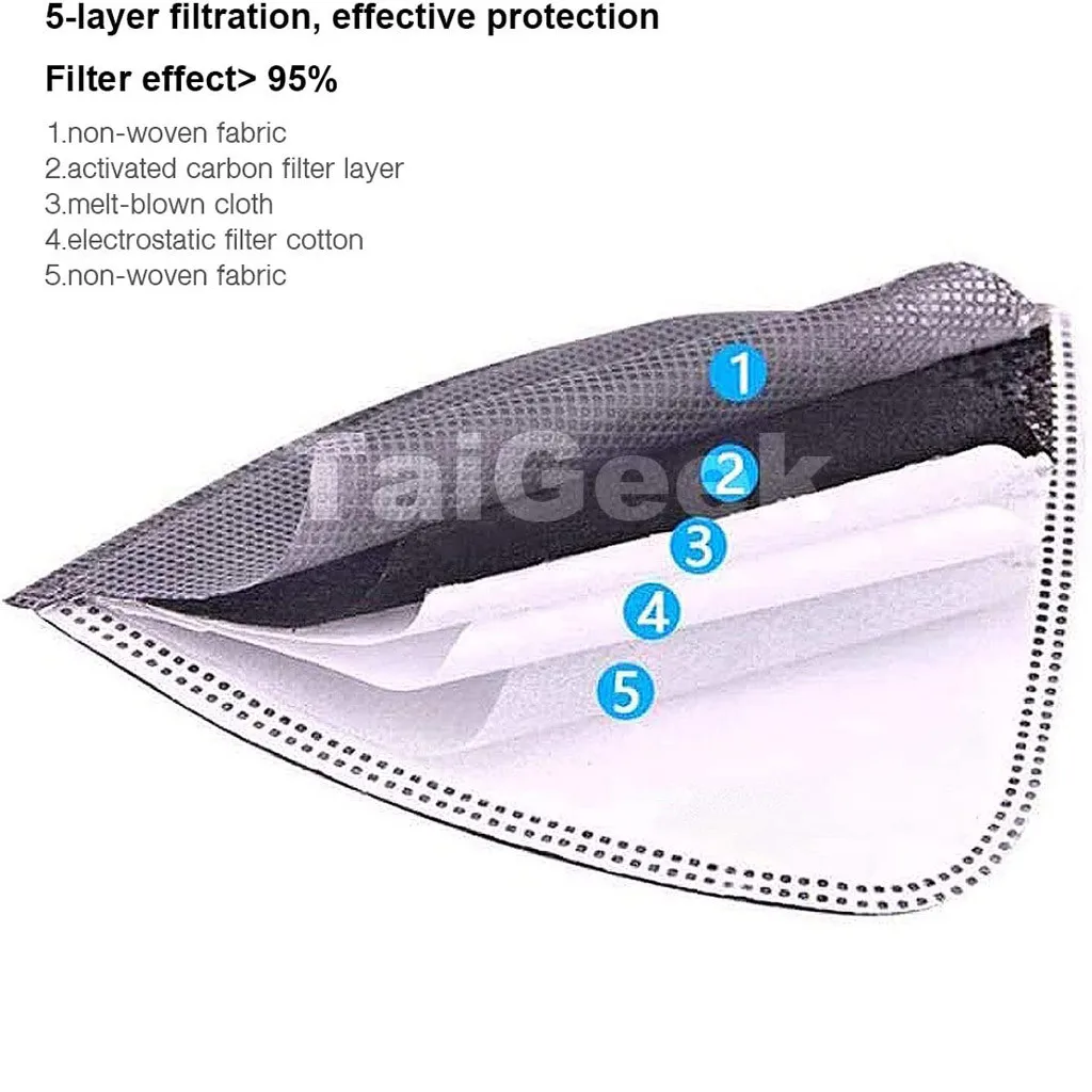 Face Mask Dust With 4 Filters Half Face Reusable Activated Carbon Dustproof Respirator Outdoor Motorcycle Riding