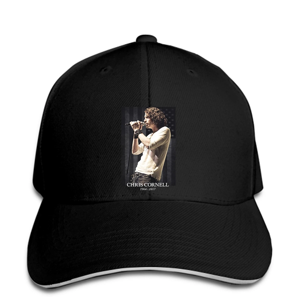 Baseball Cap CHRIS CORNELL SOUND GARDEN MenBlack Snapback hat peaked |