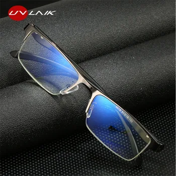 

UVLAIK Metal Blue Light Reading Glasses Men Vintage Hyperopia Non spherical 12 Prescription Glasses Diopter 1.0 1.5 2.0 2.5 3.0