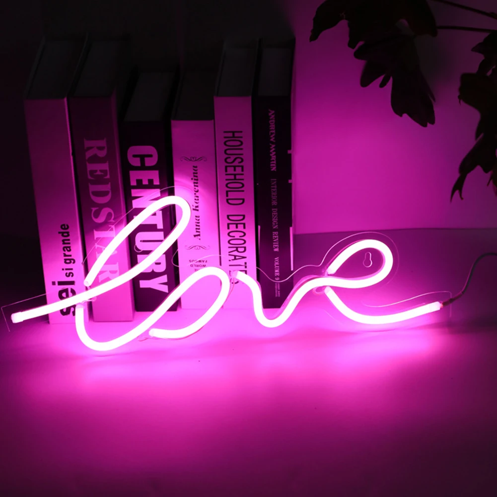

LED Neon Light Sign LOVE CAT Wedding Party Decoration Neon Lamp Valentines Day Wall Hanging Home Decor Night Lamp Christmas Gift
