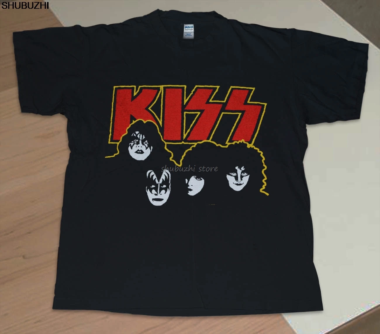 Футболка «поцелуй» в винтажном стиле 1980, редкая рок-группа, концертная футболка 80 s, реприн, футболка shubuzhi, модная черная футболка с коротким рукавом sbz1161