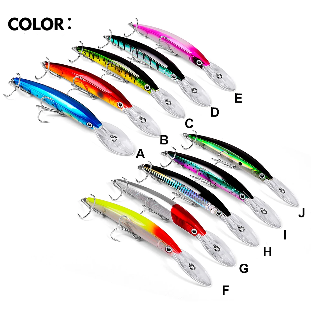 PROBEROS 1PCS Floating Minnow Bait 17cm-28g Floating Fishing Lures  Artificial Bass Bait Saltwater Diving Swimbait Fishing Tackle