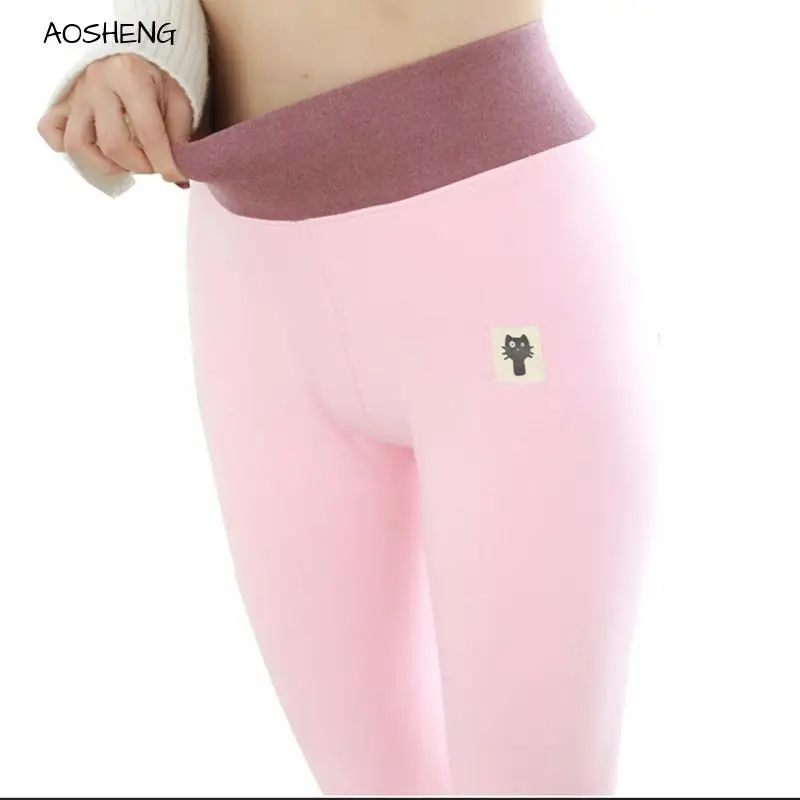 

AOSHENG Leggings Women Cotton 2020 Autumn Winter Women Thicker Plus Size Slimming Thicken Warm Pants M-3xl High Waist Leggings