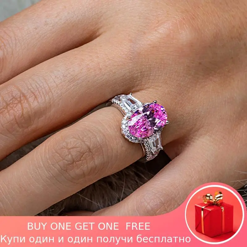 

NOT FAKE Oval Cut 8*12mm S925 Fine Jewelry sterling silver ring imitation diamond wedding dream citrine sapphire amethyst ruby