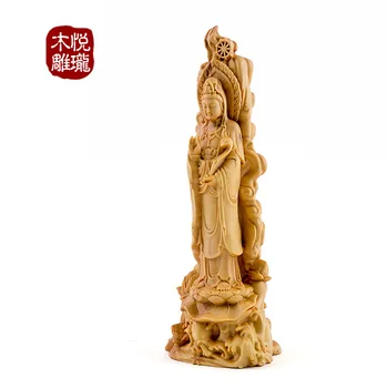 

Wood carving Buddha Guanyin bless blessing wooden crafts creative gifts home interior decoration car ornaments (A972)