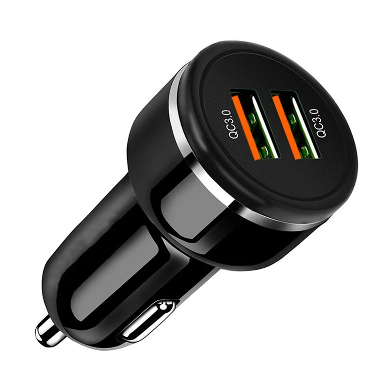 Черный Автомобильное зарядное устройство для телефона Dual USB с функцией защиты AIpower Seven быстрая зарядка автомобильное зарядное устройство NC99 - Цвет: Черный