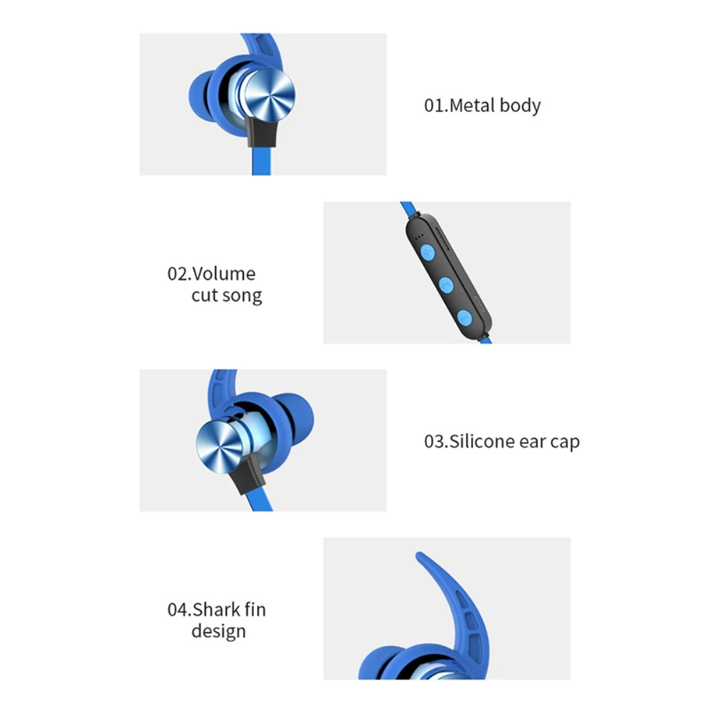 Bluetooth 5,0 Наушники Спортивные Беспроводные магнитные Bluetooth гарнитура Handsfree Наушники с микрофоном вкладыши для huawei Xiaomi samsung Новинка