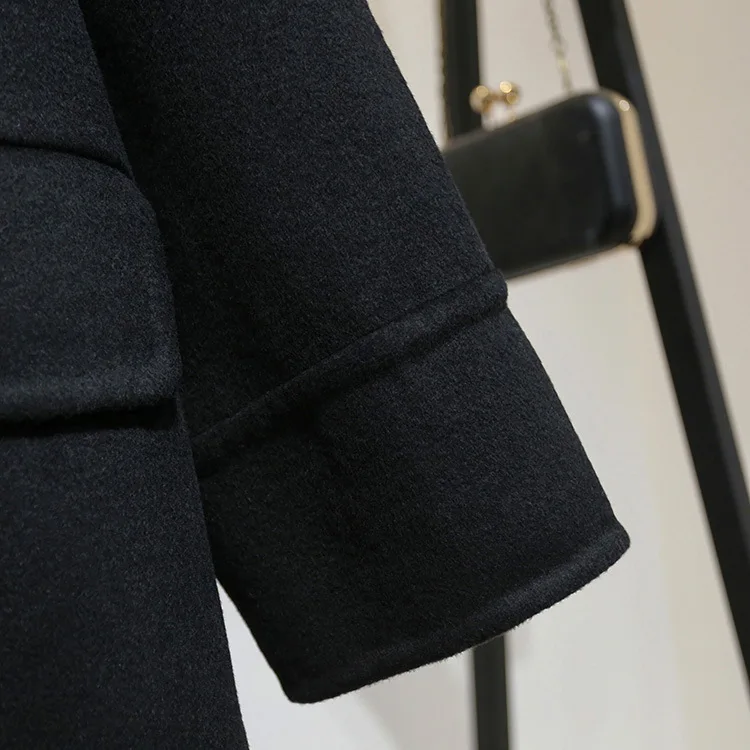 [Special Section] Retro Square Buckle Double-Sided Duffle Coat Mid-length Elegant Woolen Jacket WOMEN'S Dress Anna