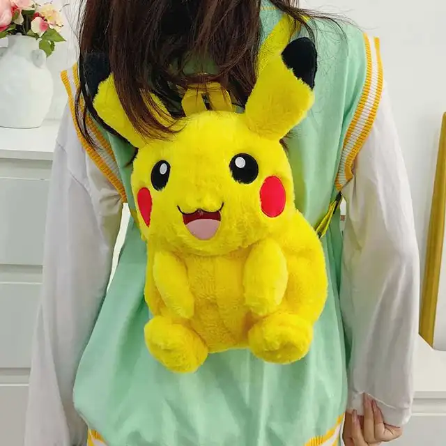 Japanese Anime TAKARA TOMY Pokemon Plush Backpack Pikachu Cartoon Figure Pattern Children High Capacity School Bag Baby Backpack 6