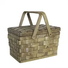 

Picnic Basket Accessories Wooden Hamper Prop Empty With Lid And Handle Multifunctional Wedding Outdoor Camping Gift Storage