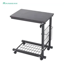 Торцевой стол, регулируемый по высоте, столик для дивана, колесико, подставка для ноутбука, компьютерный стол с корзиной для хранения, мебель для гостиной