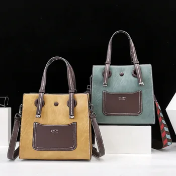 

2020 The New tide small square package fashion Retro portable Casual One shoulder Crossbody soft skin Tote