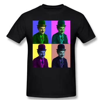 

Four Colors Print Cotton T-Shirt Chaplin Comic Actor Men Fashion Streetwear