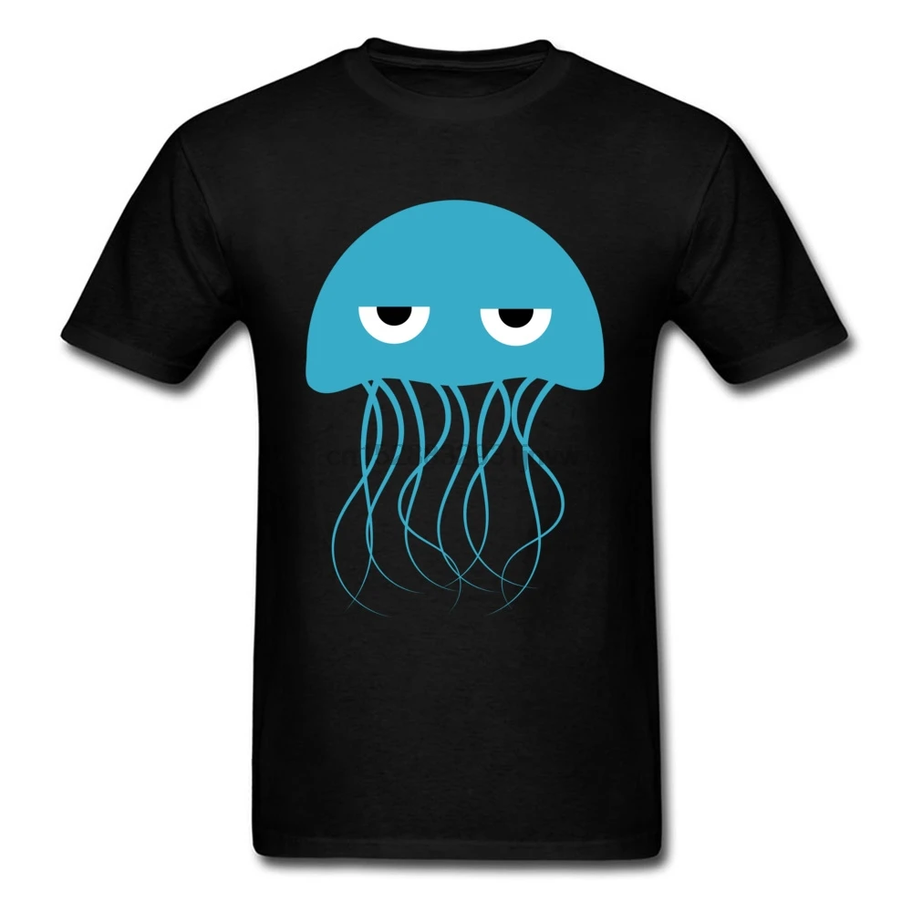 Забавная Мужская футболка Grumpy с Медузой черная синяя коротким рукавом