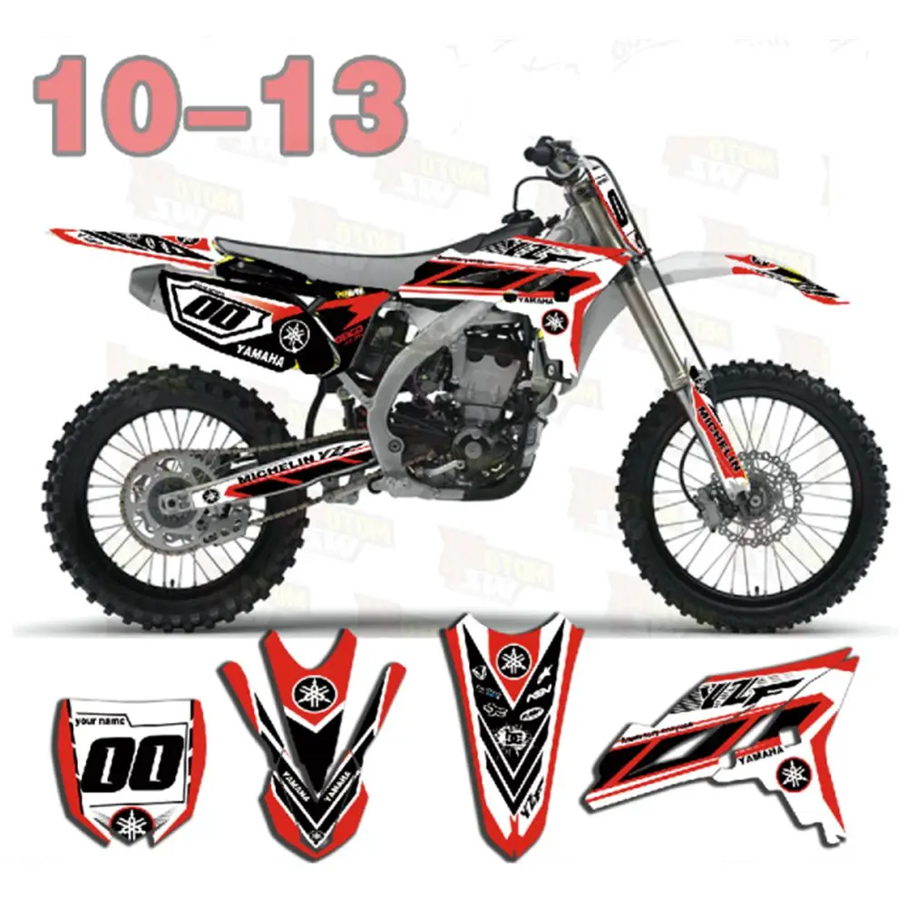 

New Full Graphics Decals Stickers Custom Number Name Glossy Bright Stickers Waterproof for YAMAHA YZF250 2010-2013