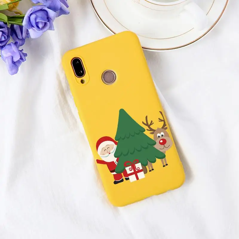 Чехол на Рождество и год для huawei Honor 10i 20i 8X View 20 9 10 Lite 9X 7A Pro 7X 7C Play Cartoon Red Candy Матовые чехлы